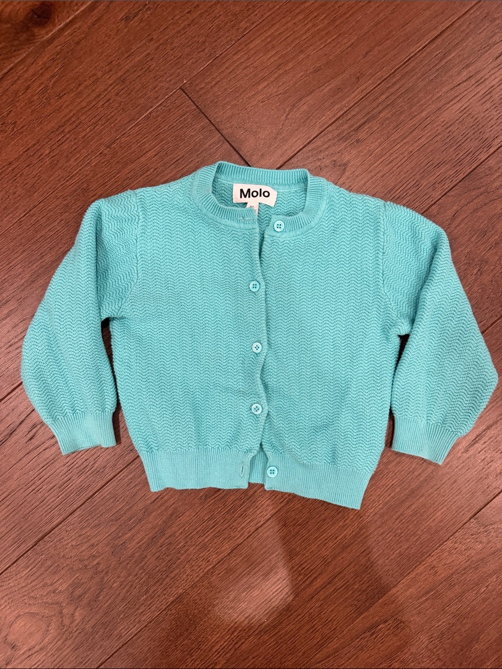 Molo Girls Blake Cardigan in Turquoise Size 86 (18/24 months) - C37-200